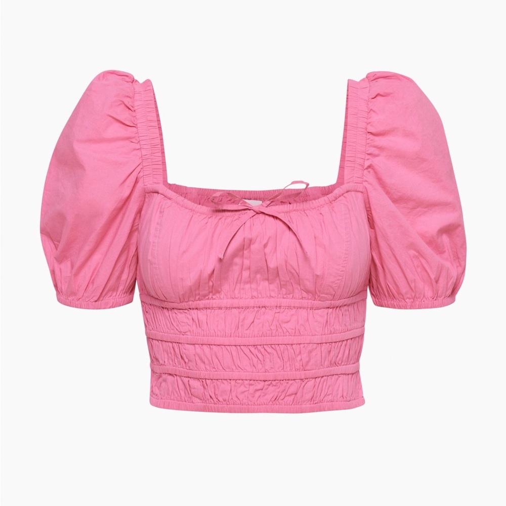 Sunday Best Martine‎ Smocked Pink Blouse Top NWT